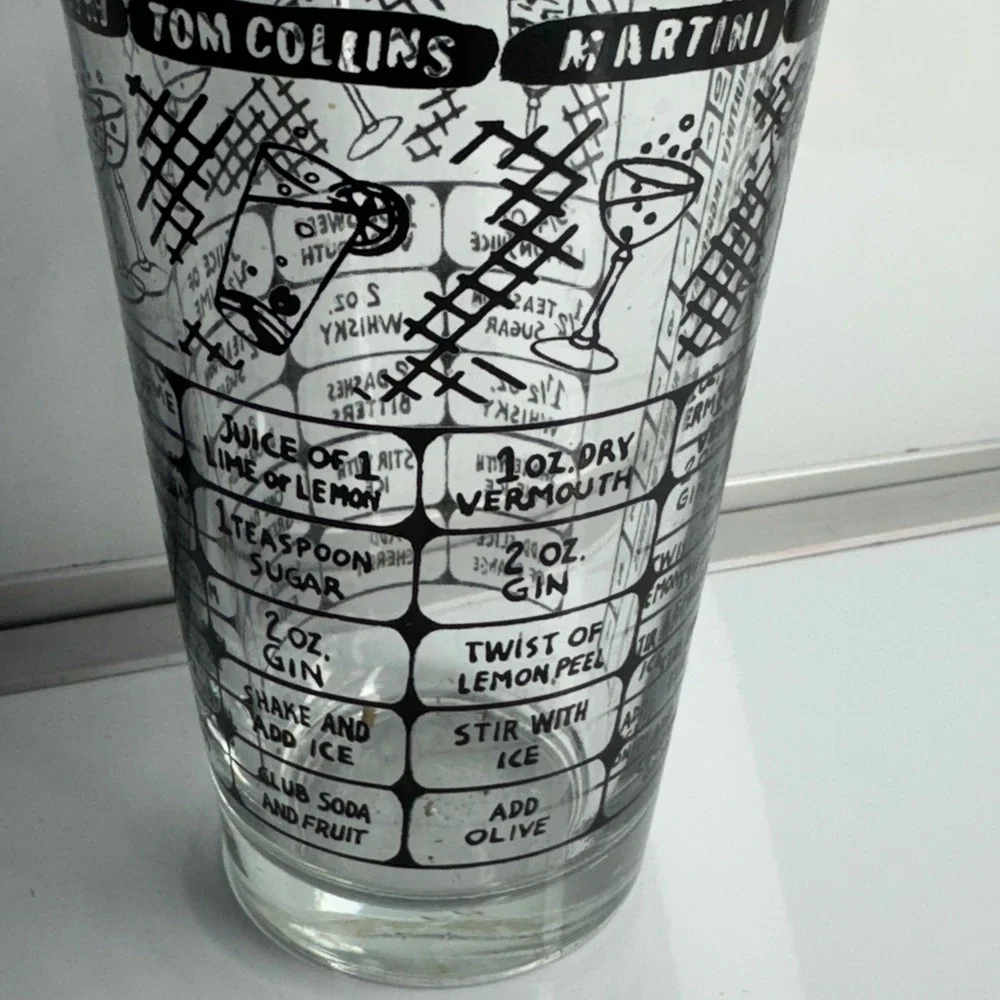 Cocktail Recipe‎ Glass Tumbler Bartender Drink Guide Pint Size